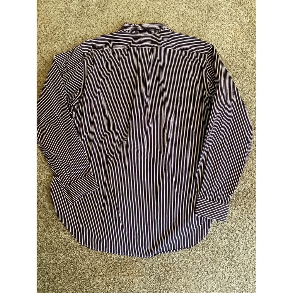 Ralph Lauren Men's Button Down 16.5 34/35 Purple Striped Classic Fit Shirt Pony - Picture 3 of 8